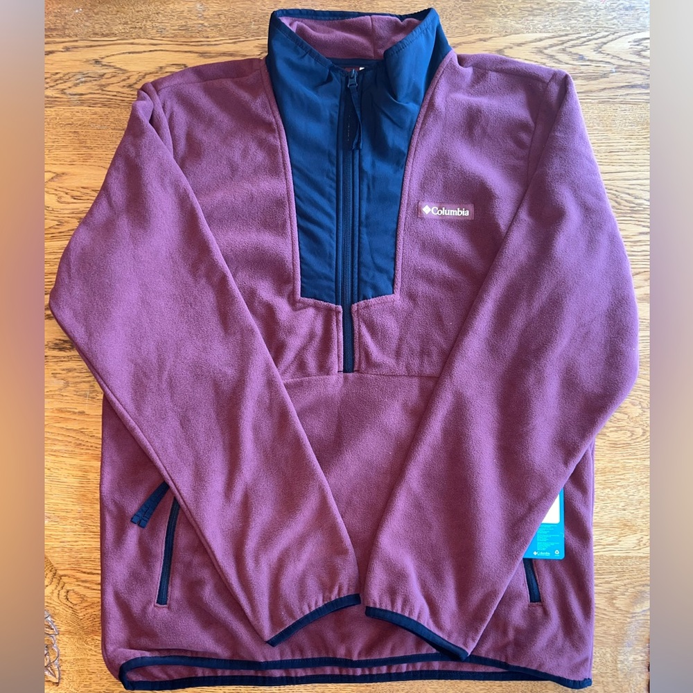 Columbia Burgundy Fleece Jacket with Black Accents | NWT | Size Medium - Picture 9 of 16